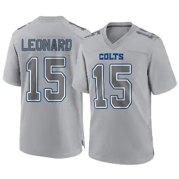 ＃15 Men's Riley Leonard Gray Game Indianapolis Colts Atmosphere Fashion Jersey