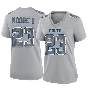 ＃23 Women's Kenny Moore II Gray Game Indianapolis Colts Atmosphere Fashion Jersey