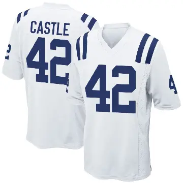 ＃42 Men's Anderson Castle White Game Indianapolis Colts Jersey