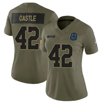 ＃42 Women's Anderson Castle Olive Limited Indianapolis Colts Sr. 2025 Salute to Service Jersey