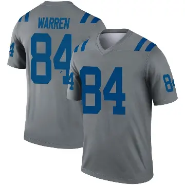 ＃84 Men's Tyler Warren Gray Legend Indianapolis Colts Inverted Jersey
