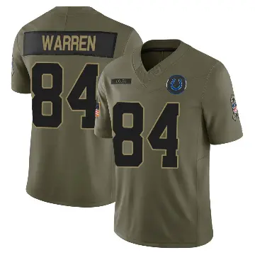 ＃84 Men's Tyler Warren Olive Limited Indianapolis Colts Sr. 2025 Salute to Service Jersey
