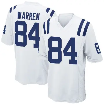 ＃84 Men's Tyler Warren White Game Indianapolis Colts Jersey