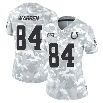 ＃84 Women's Tyler Warren Arctic Camo Limited Indianapolis Colts 2024 Salute to Service Jersey