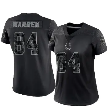 ＃84 Women's Tyler Warren Black Limited Indianapolis Colts Reflective Jersey