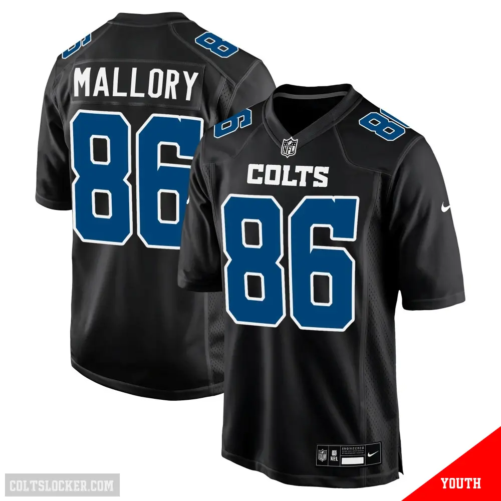 ＃86 Youth Will Mallory Black Game Indianapolis Colts Carbon Fashion Jersey
