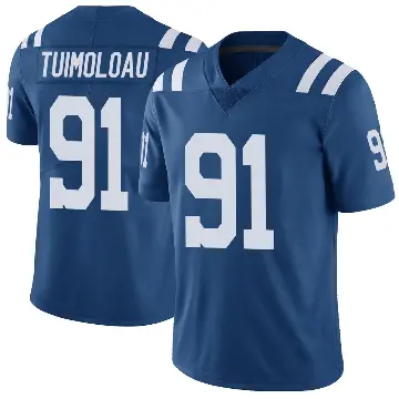 ＃91 Youth Jaylahn Tuimoloau Royal Limited Indianapolis Colts Color Rush Vapor Untouchable Jersey