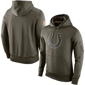 Men's Olive Indianapolis Colts Salute to Service KO Performance Hoodie